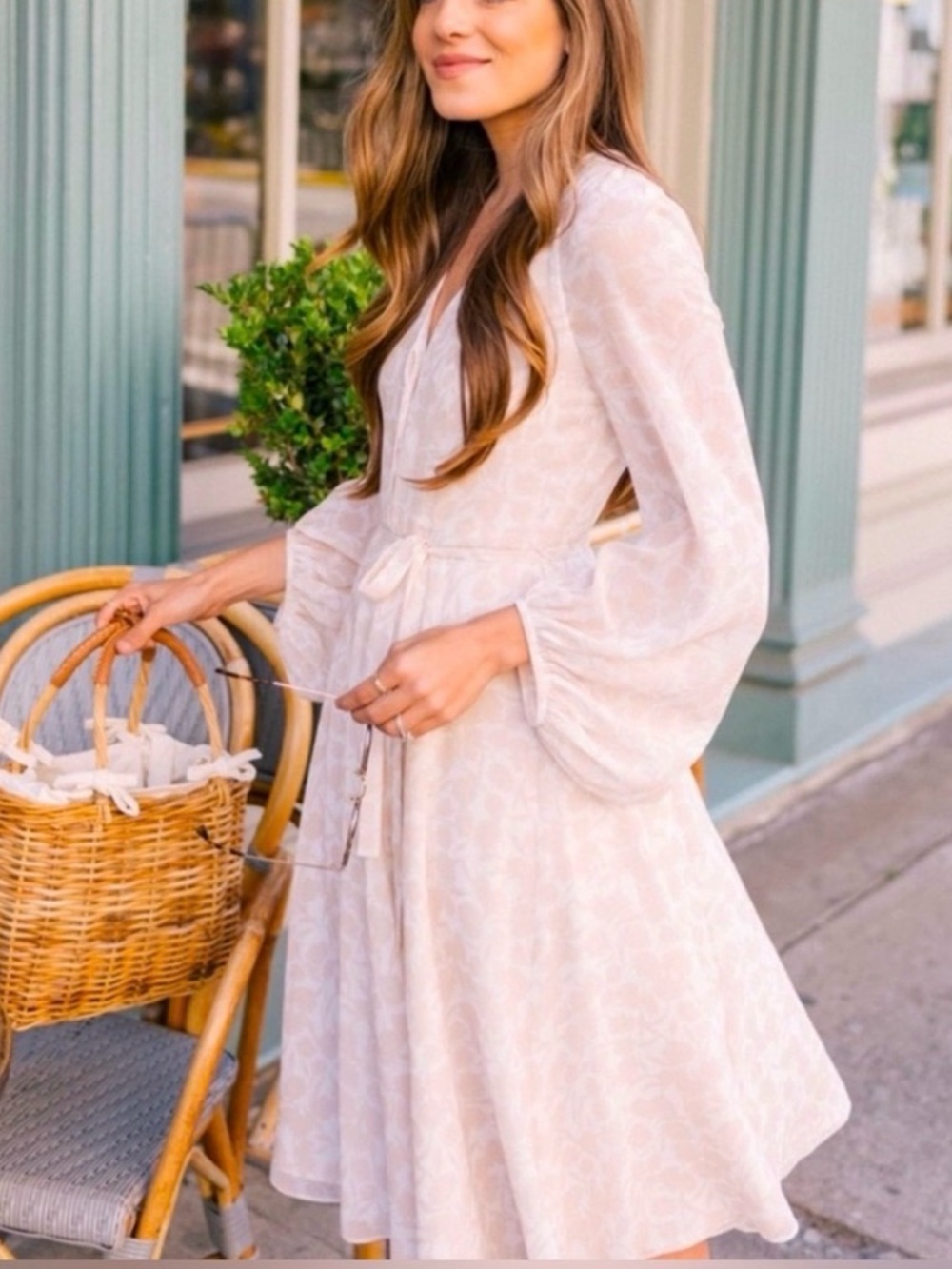 Gal Meets Glam Esther - Cream Beige Midi Dress - Size 6